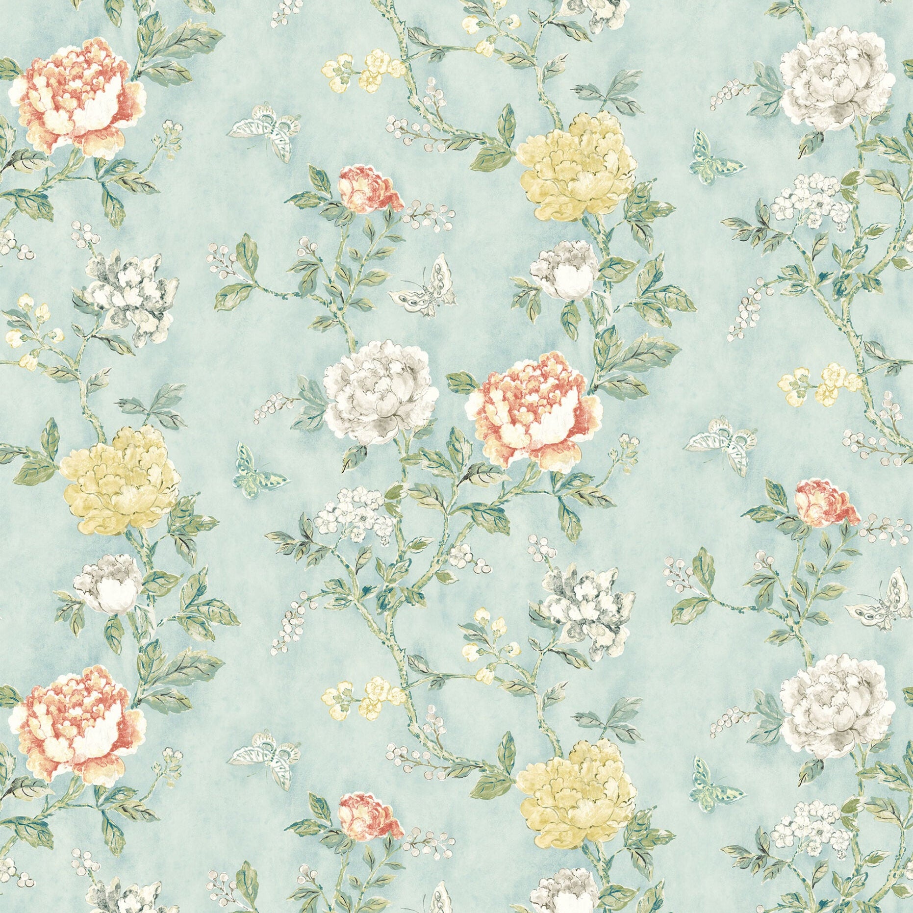 Pivoine Wallpaper - Aqua