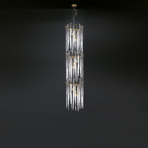 Waterfall Cylindrical 3-Tier Chandelier