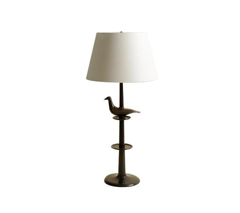 Bronze Bird Candlestick Lamp