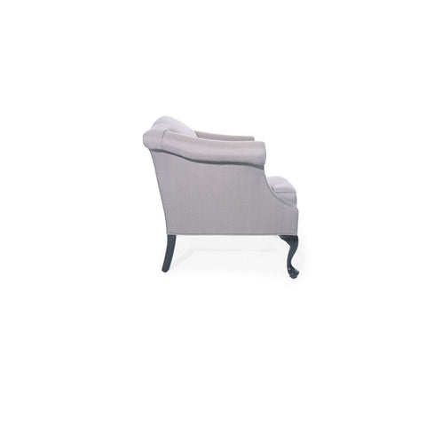 Traditional Camelback Lounge Chair with Queen Anne Legs