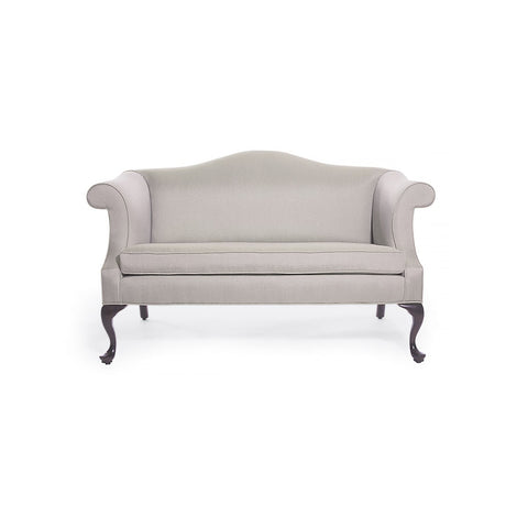 Traditional Camelback Settee with Queen Anne Legs