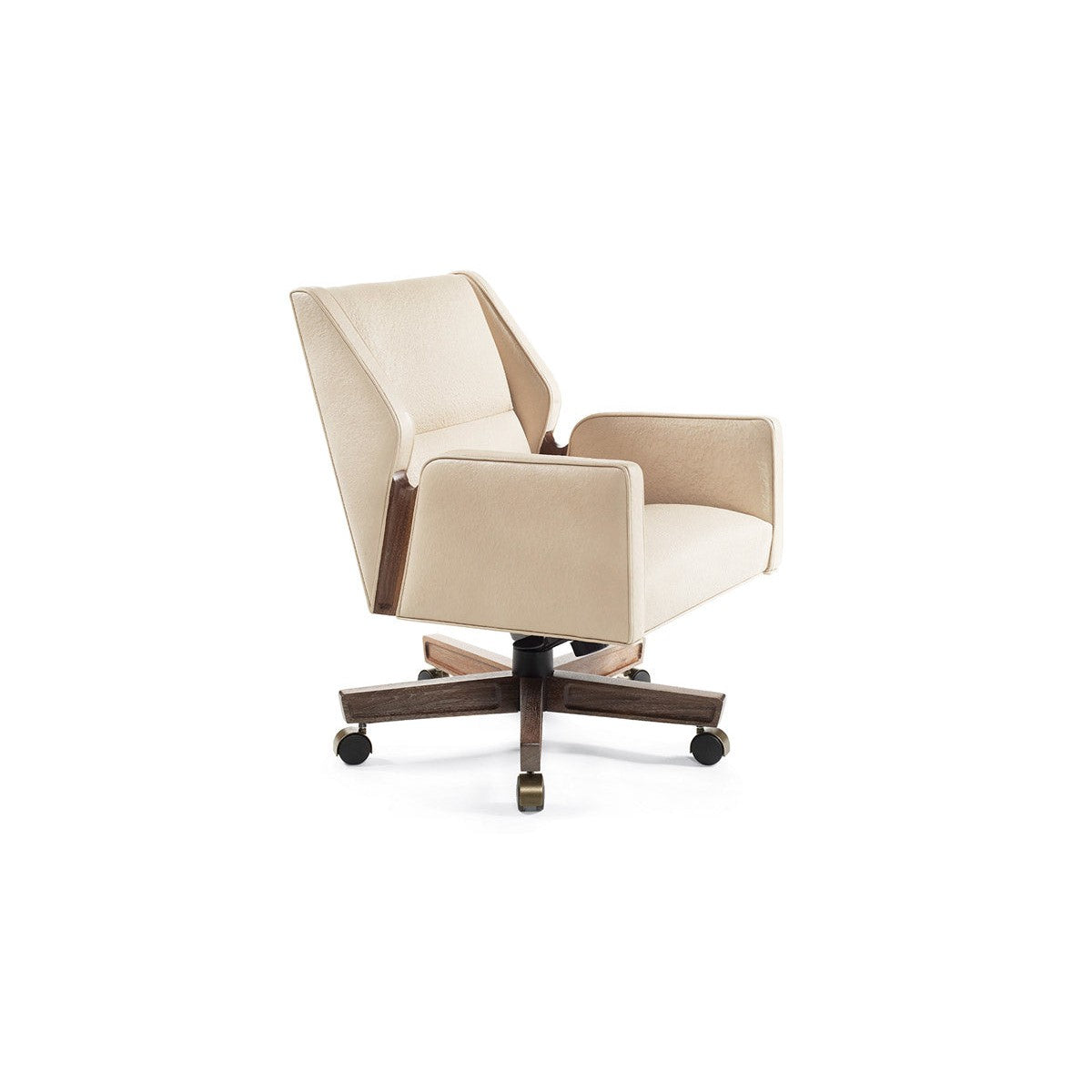 Jett Swivel Chair Low Back Wood Detail
