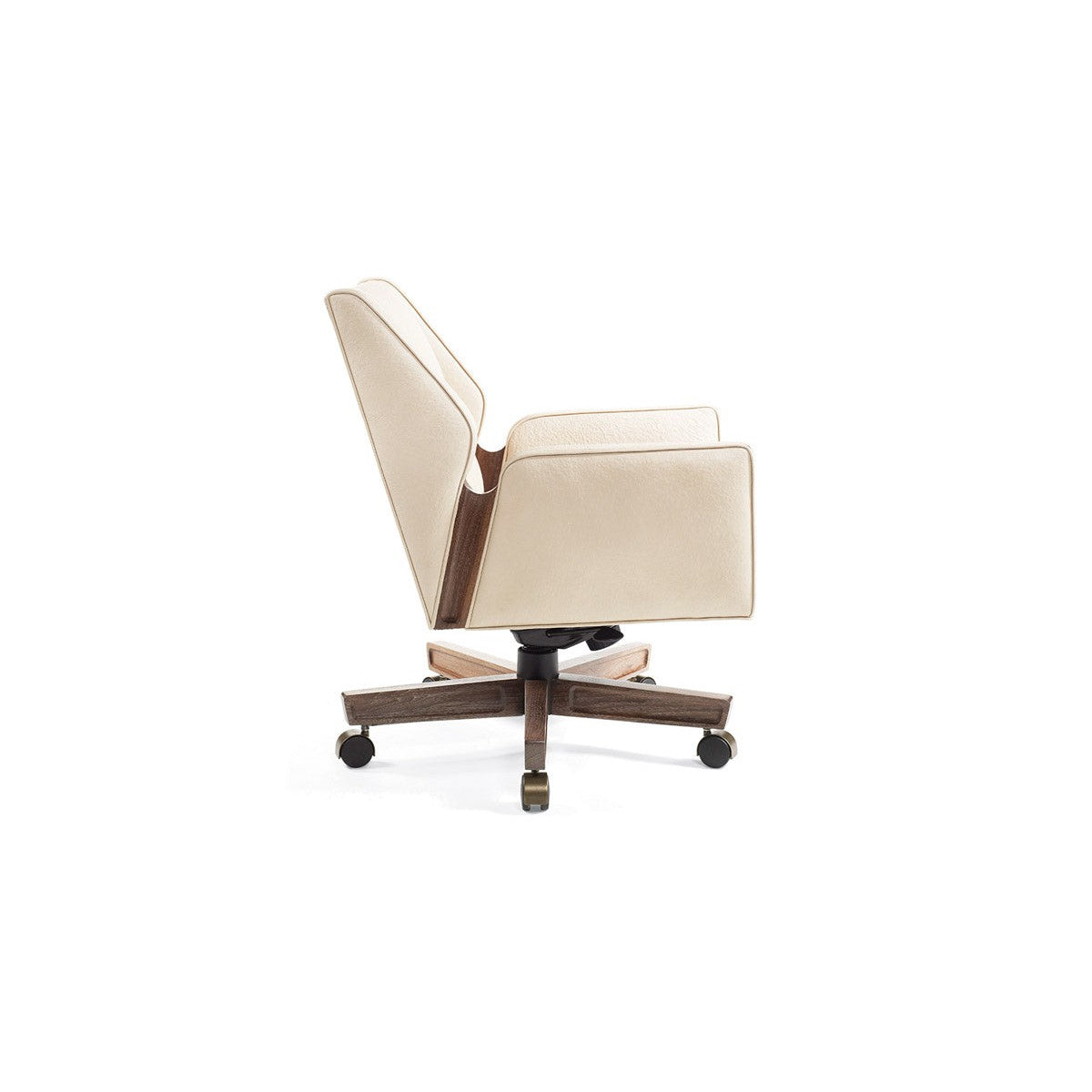 Jett Swivel Chair Low Back Wood Detail