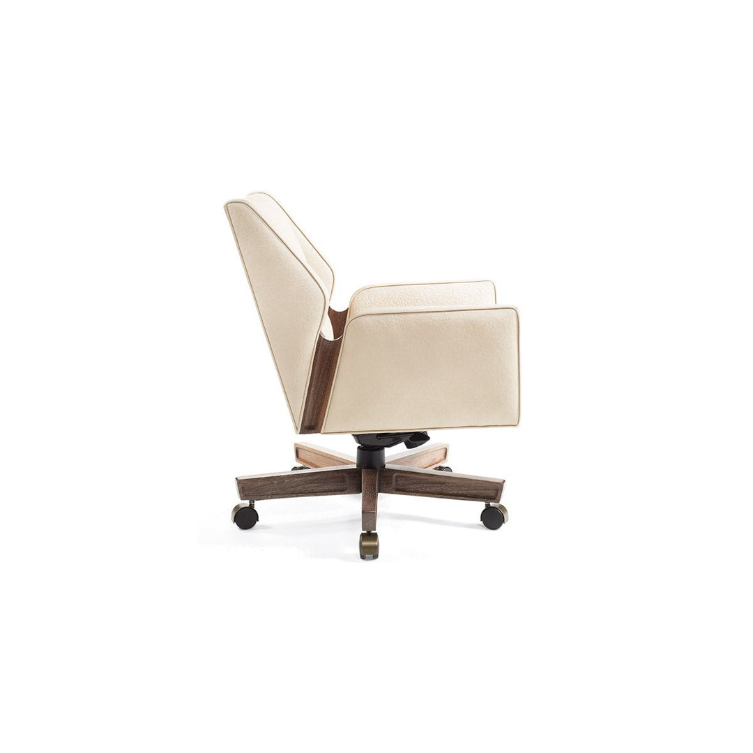 Jett Swivel Chair Low Back Wood Detail