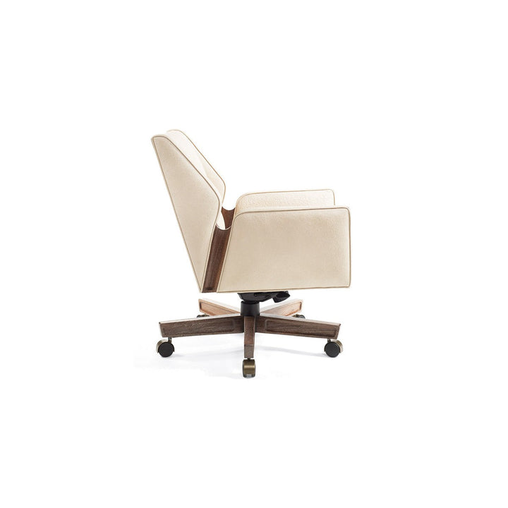 Jett Swivel Chair Low Back Wood Detail
