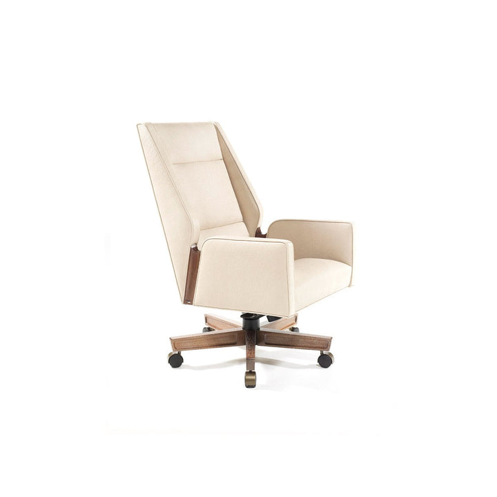 Jett Swivel Chair High Back Wood Detail
