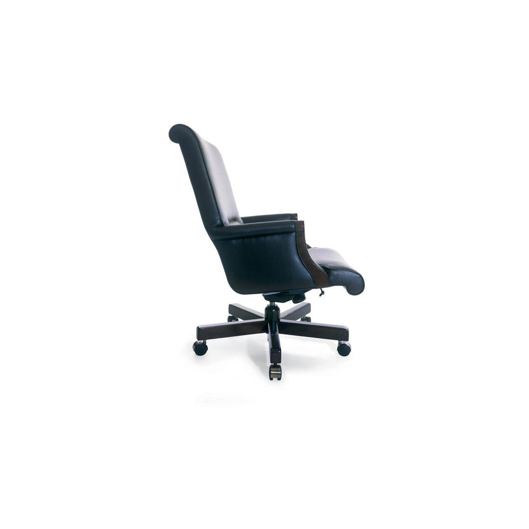 Traditional Vienna Swivel Chair Mid Back with Open Arm