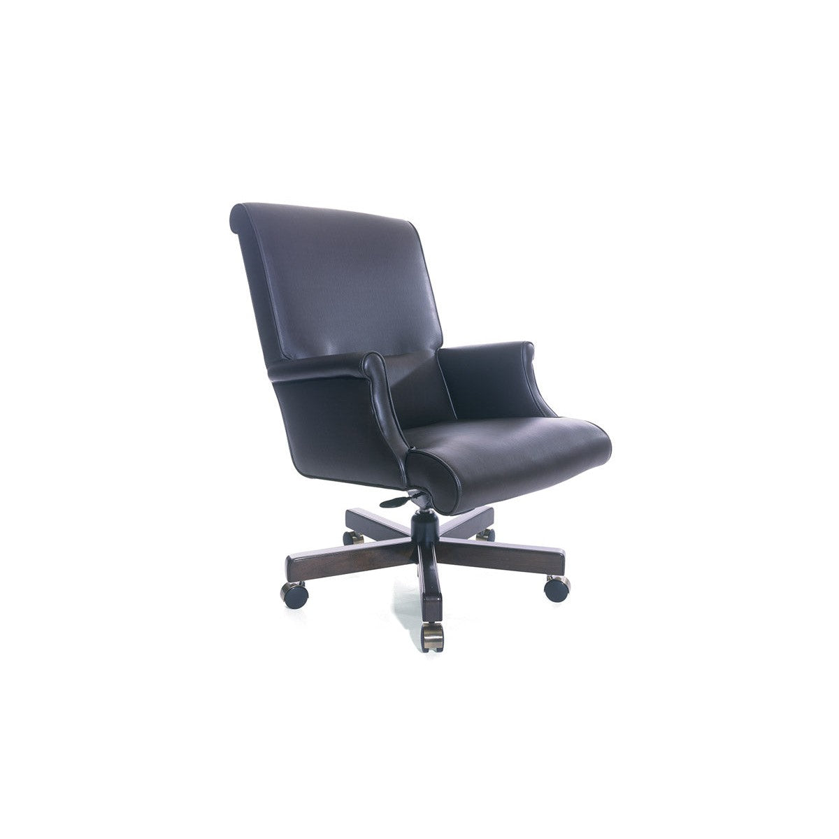 Traditional Vienna Swivel Chair Mid Back with Closed Upholstered Arm