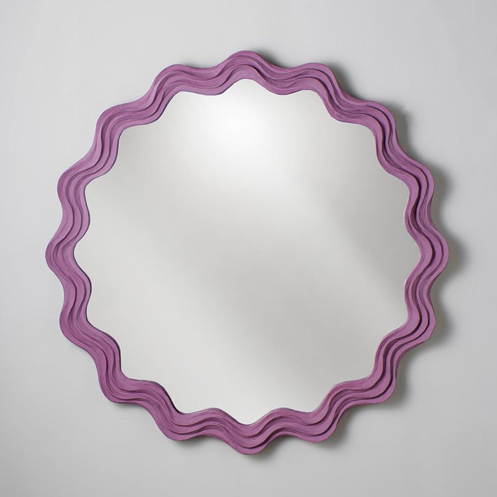 Clam Shell Mirror Round - Rhubarb