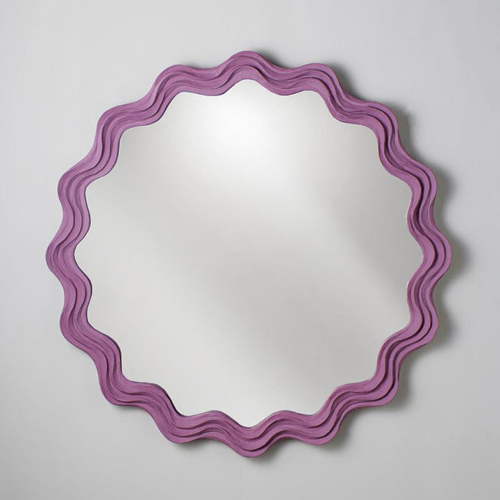 Clam Shell Mirror Round - Rhubarb