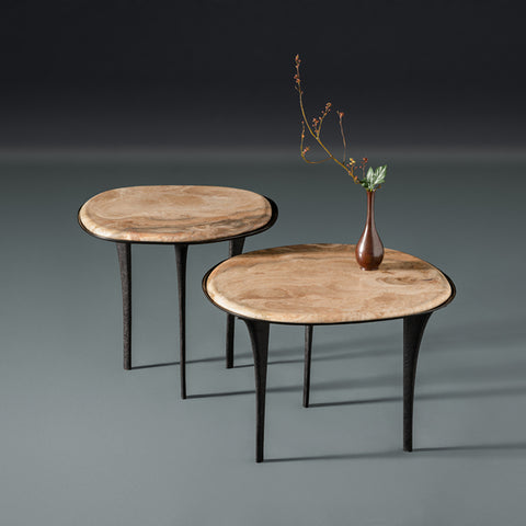 Quill Side Tables - Onyx Marble Low