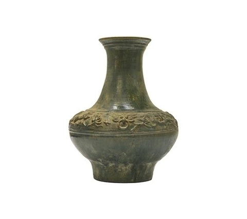 HAN STYLE JAR WITH RUNNING BEASTS, LARGE, LONG NECK