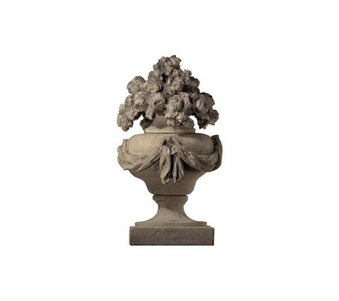 DRAPED FINIAL WITH FLOWERS