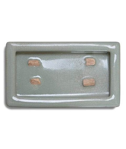 CRACKLEWARE RECTANGLE PLATE, CELADON