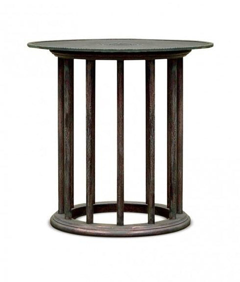 BRONZE & WOOD SIDE TABLE