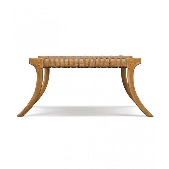 SABER LEG OTTOMAN WITH SEAGRASS SEAT