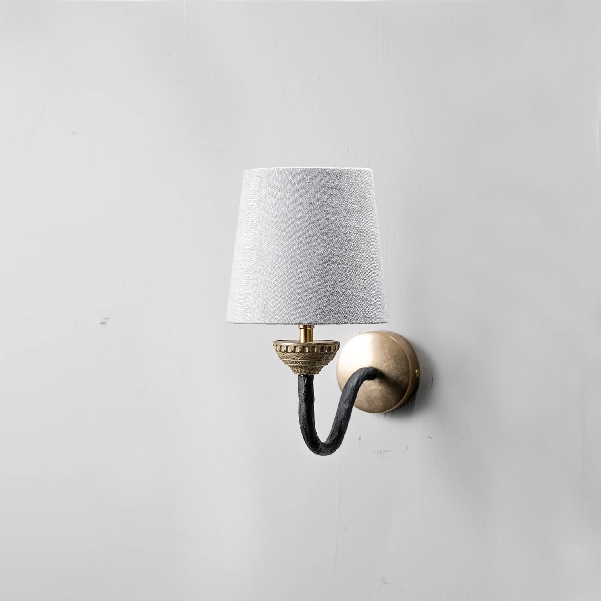 Freya Wall Light - Black with Brass
