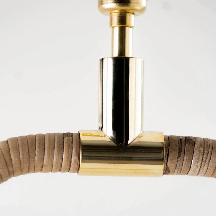 Holden Arched Floor Lamp - Dark Cane with Brass