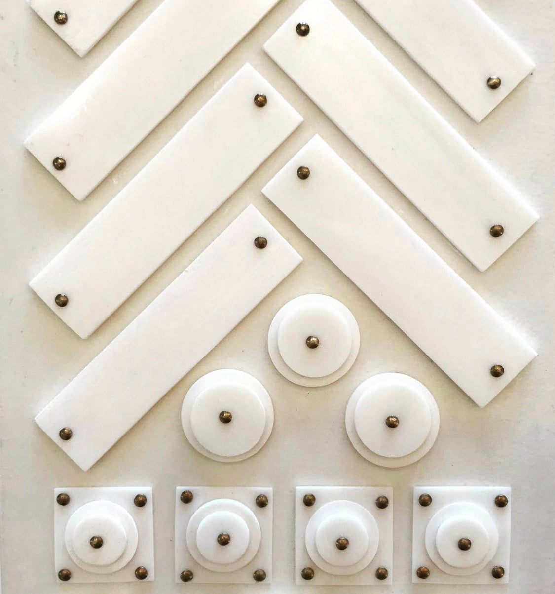 Mah Jong Bedside Table - Patterned Bone Sides