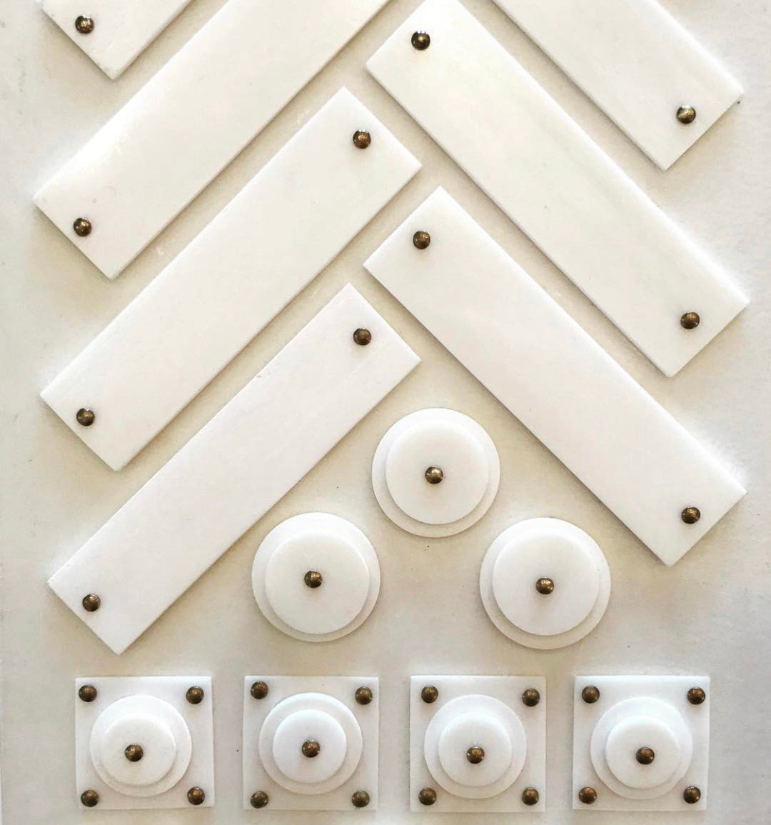 Mah Jong Bedside Table - Patterned Bone Sides