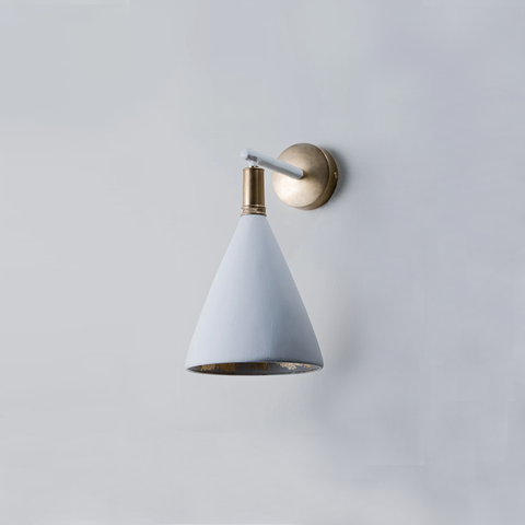 Matilda Wall Light Small Single - Plaster White with Cream Etched Gold