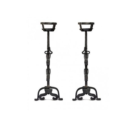 PAIR OF SEVILLE ANDIRONS