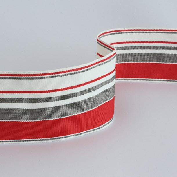 Block Stripe - Red+Grey