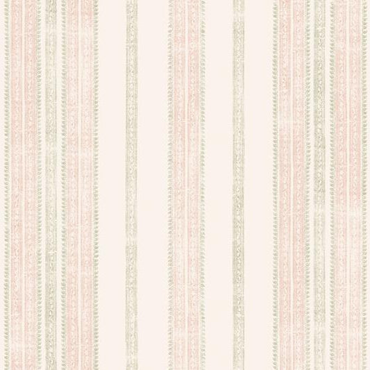 Surat Stripe Wallpaper - Pink/Moss
