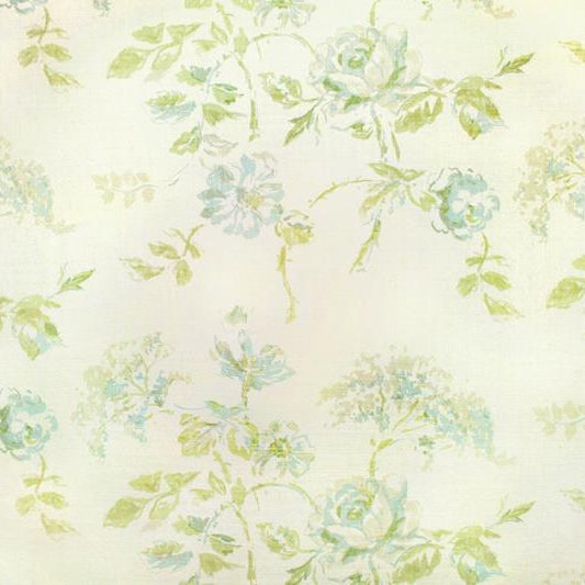 Cecily - Aqua/Green On Ivory